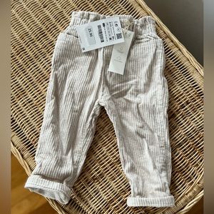 Zara baby corded cream pants NWT
